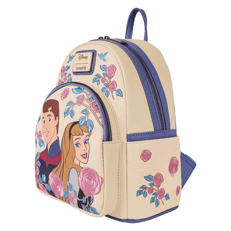 Loungefly Disney Sleeping Beauty Princess Aurora & Prince Phillip Floral Mini Backpack