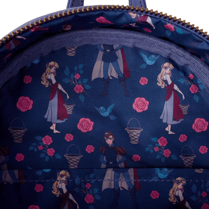 Loungefly Disney Sleeping Beauty Princess Aurora & Prince Phillip Floral Mini Backpack