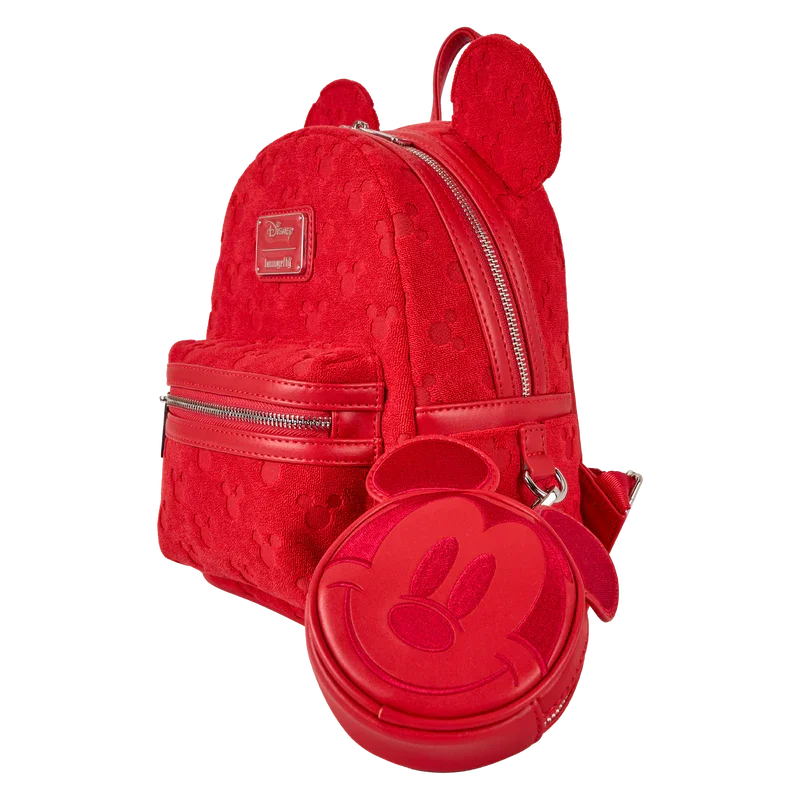 Loungefly Disney Mickey Mouse All-Over Print Terry Cloth Mini Backpack