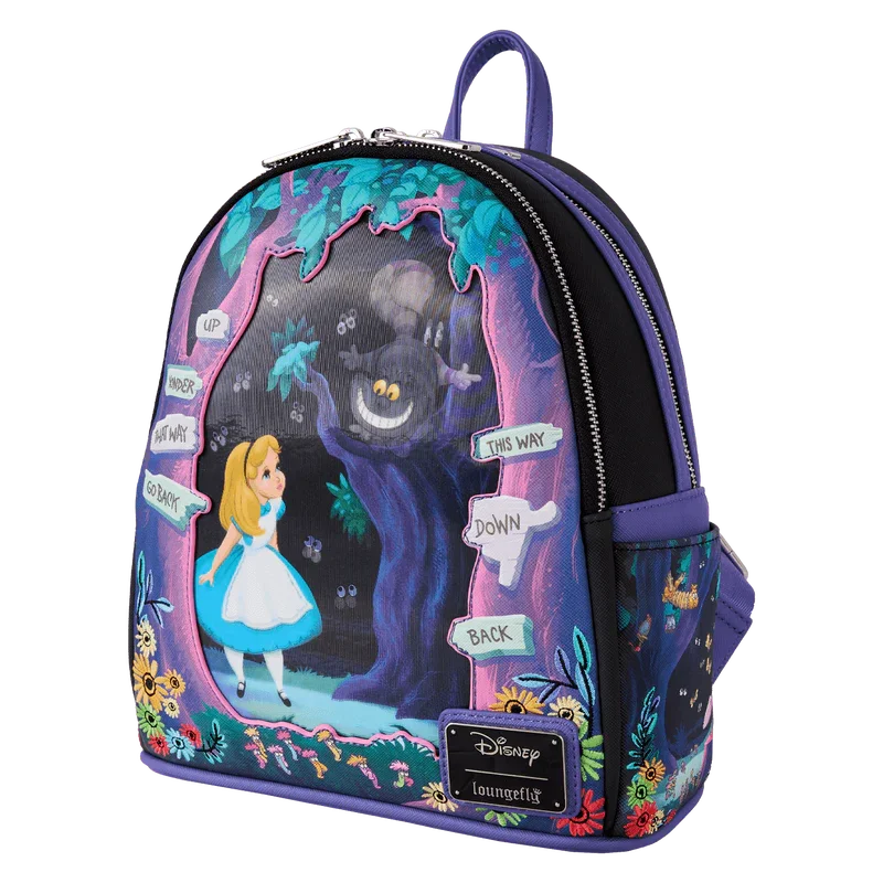 Loungefly Disney Alice in Wonderland Tulgey Wood Lenticular Mini Backpack