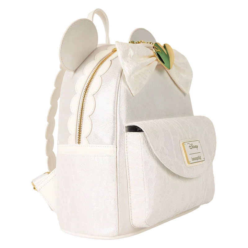 Loungefly Disney Minnie Mouse Iridescent Lace Wedding Mini Backpack