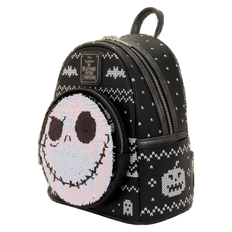 Loungefly Disney The Nightmare Before Christmas Jack Skellington Reversible Sequins Mini Backpack - Ginga Toys
