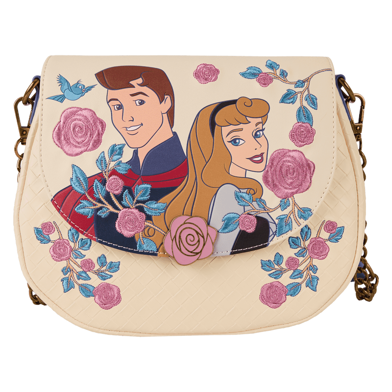 Loungefly Disney Sleeping Beauty Princess Aurora & Prince Phillip Floral Crossbody Bag