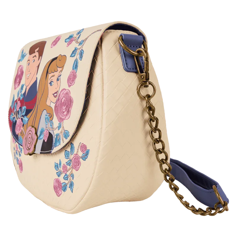 Loungefly Disney Sleeping Beauty Princess Aurora & Prince Phillip Floral Crossbody Bag