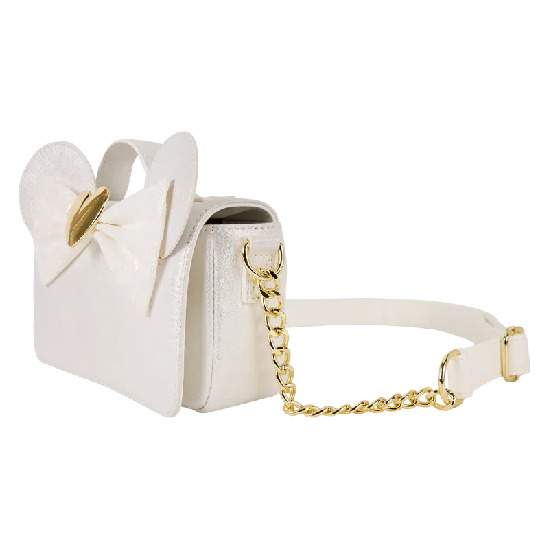 Loungefly Disney Minnie Mouse Iridescent Lace Wedding Crossbody Bag