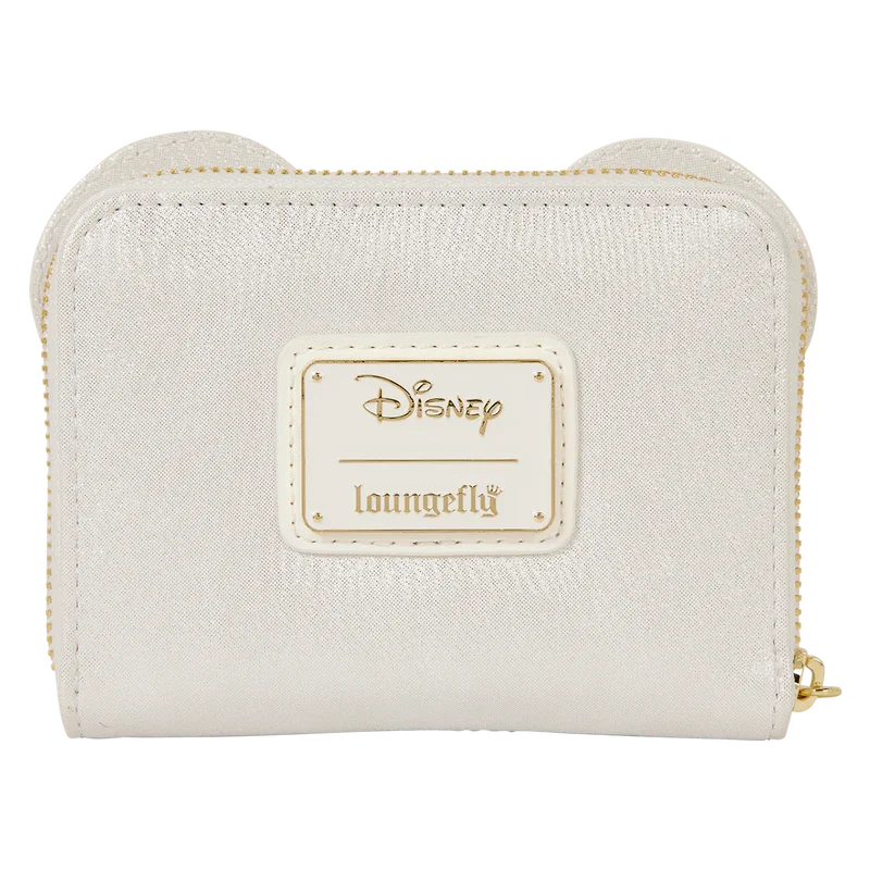 Loungefly Disney Minnie Mouse Iridescent Lace Wedding Zip Around Wallet
