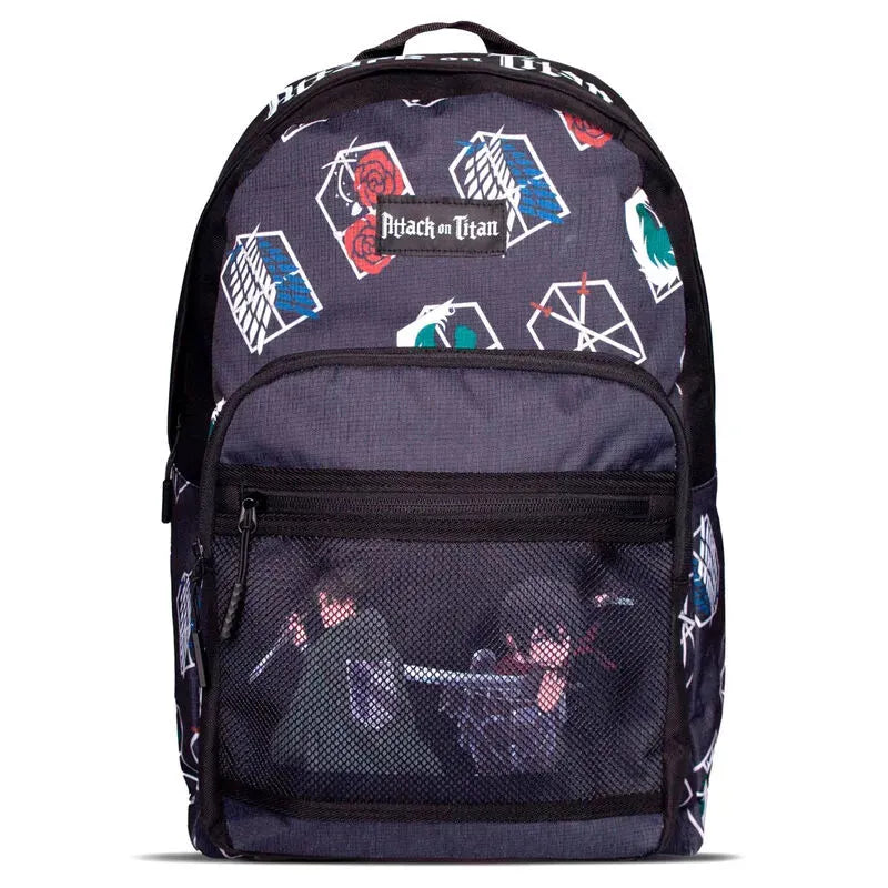 Attack On Titan Iconic Crests All-over Print Premium Backpack - Ginga Toys