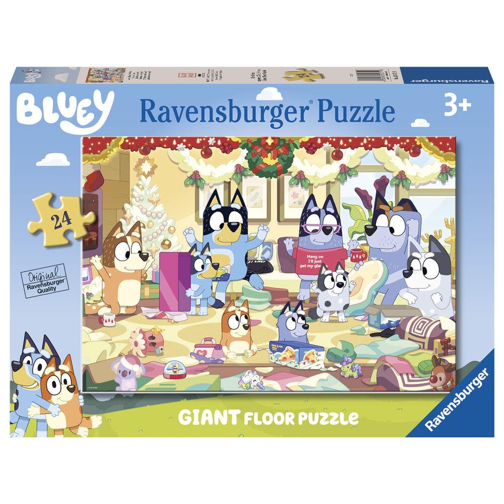 Children’s Puzzle Bluey Christmas Giant Floor Puzzle - 24 Pieces Puzzle - Ravensburger - Ginga Toys