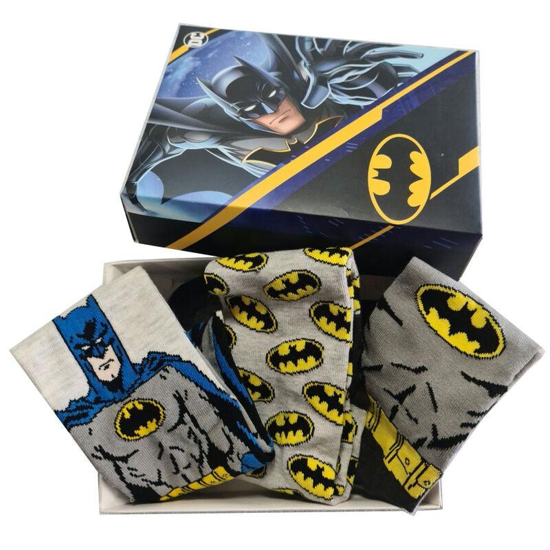 DC Comics - Batman Adult Socks Pack 3 Pieces Gift Box 39/45 - DC Collectables - Ginga Toys