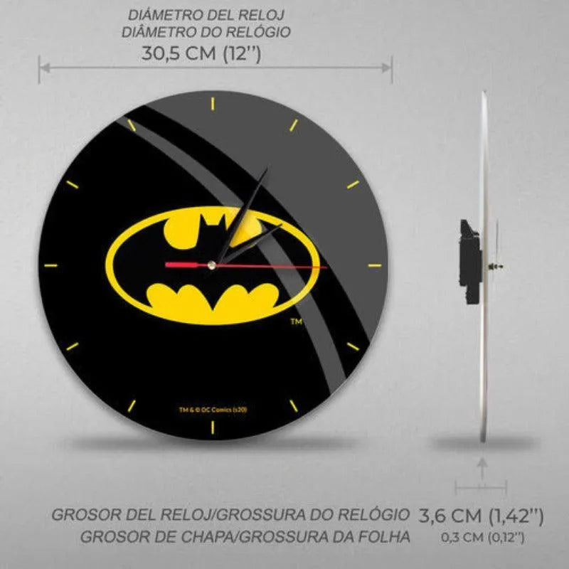 DC Comics Batman Wall Clock Glossy Black - Ert Group - Ginga Toys