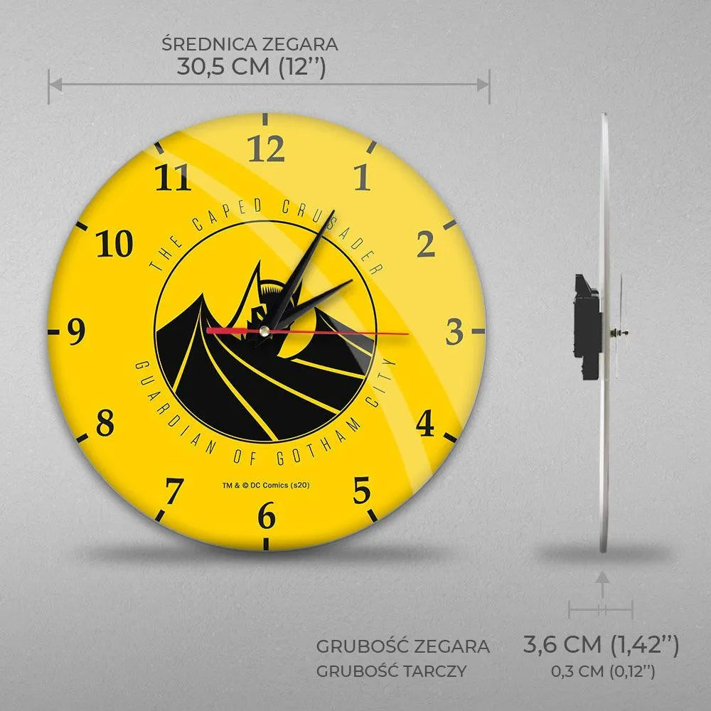 DC Comics Batman Wall Clock Glossy Yellow - Ert Group - Ginga Toys