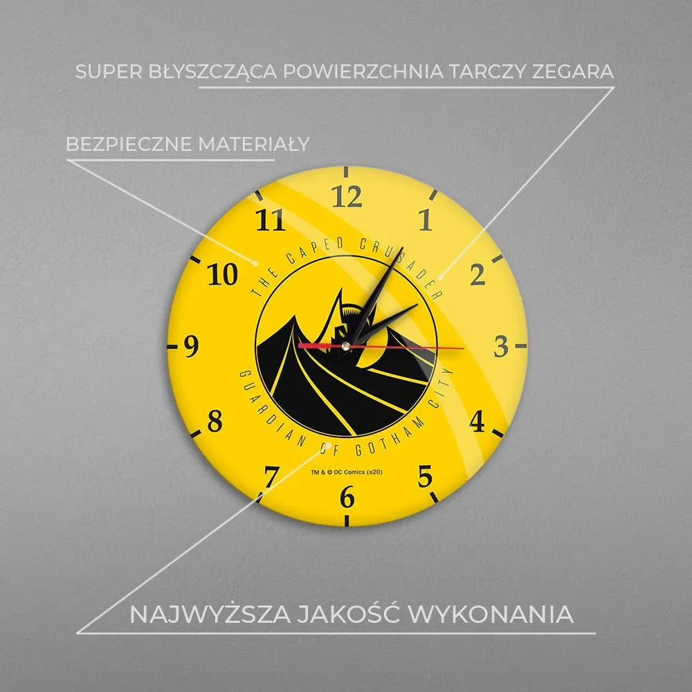 DC Comics Batman Wall Clock Glossy Yellow - Ert Group - Ginga Toys