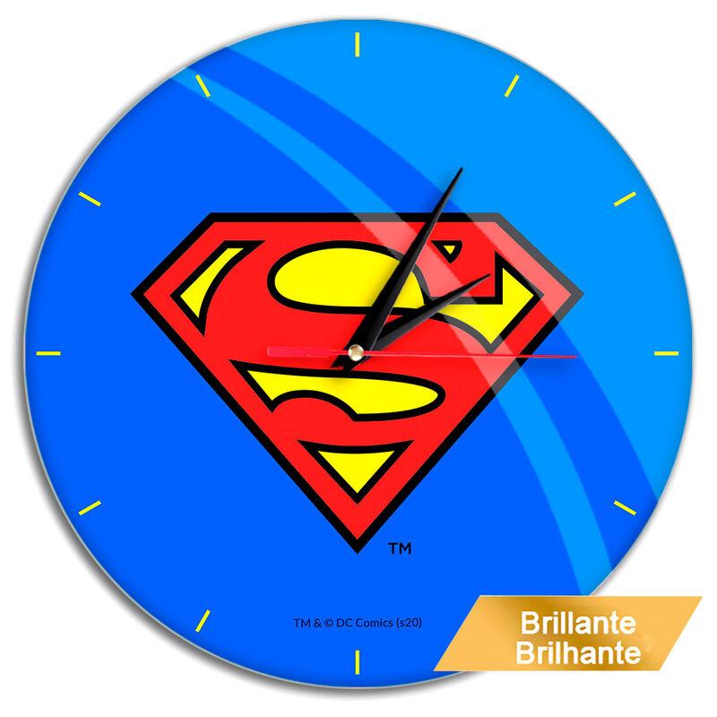 DC Superman Logo Blue Wall Clock Glossy - Ert Group - Ginga Toys