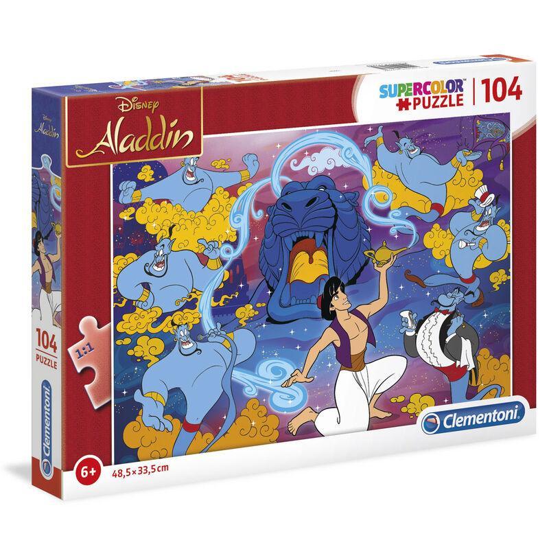 Disney Aladdin Supercolor Premium Jigsaw Puzzle 104pcs - Clementoni - Ginga Toys
