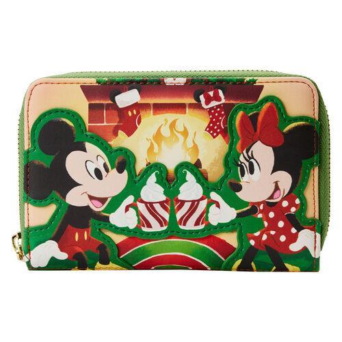 Disney Mickey Mouse Minnie Hot Cocoa Fireplace Zip Around Wallet - Loungefly - Ginga Toys