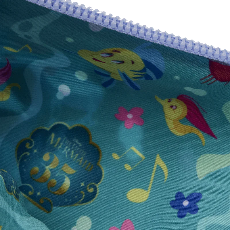 Disney the Little Mermaid 35th Life is the Bubbles All-Over Print Pouch Wristlet Wallet - Ginga Toys