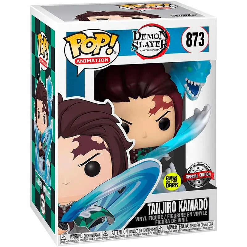 Funko Pop! Animation: Demon Slayer - Tanjiro Kamado Glow Exclusive Figure #873 - Ginga Toys