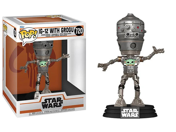 Funko Pop! Deluxe Star Wars: The Mandalorian - IG-12 with Grogu Vinyl Figure #720 - Ginga Toys