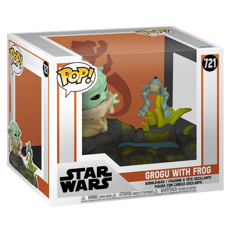 Funko Pop! Deluxe: The Mandalorian - Grogu with Frog Figure #721 - Ginga Toys