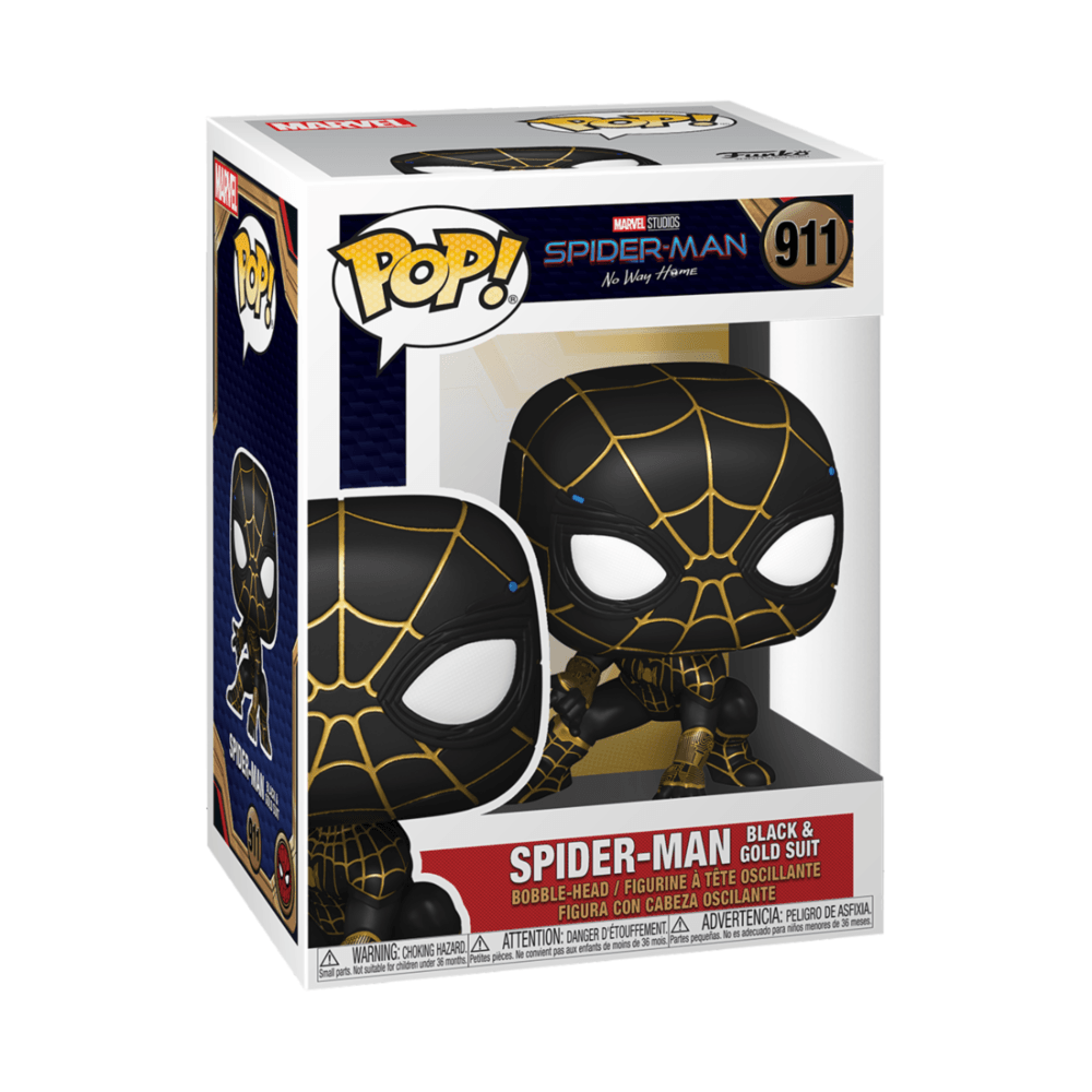 Funko Pop! Marvel: Spider-Man: No Way Home - Spider-Man Figure (Gold & Black) #911 - Funko - Ginga Toys