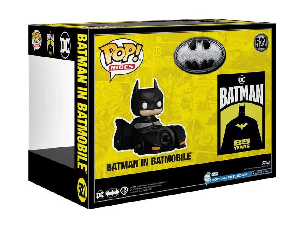 Funko Pop! Rides Deluxe: Batman 85th Anniversary - Batman in Batmobile Vinyl Figure #522 - Ginga Toys