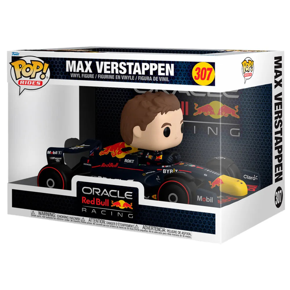 Funko Pop! Rides Super Deluxe: Formula 1 - Max Verstappen with Car Figure #307 - Ginga Toys