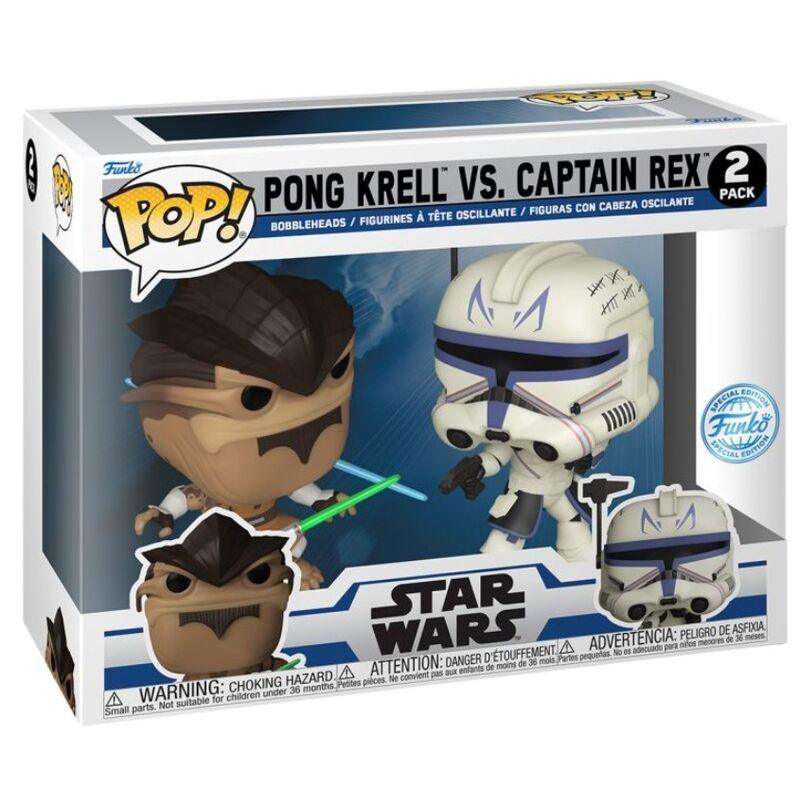 Funko Pop! Star Wars: Pong Krell & Captain Rex Exclusive Figure 2-Pack (The Clone Wars) - Funko - Ginga Toys