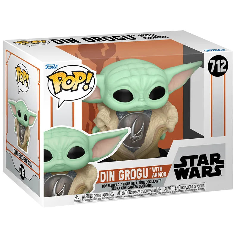 Funko Pop! Star Wars: The Mandalorian - Din Grogu with Armor Figure #712 - Ginga Toys