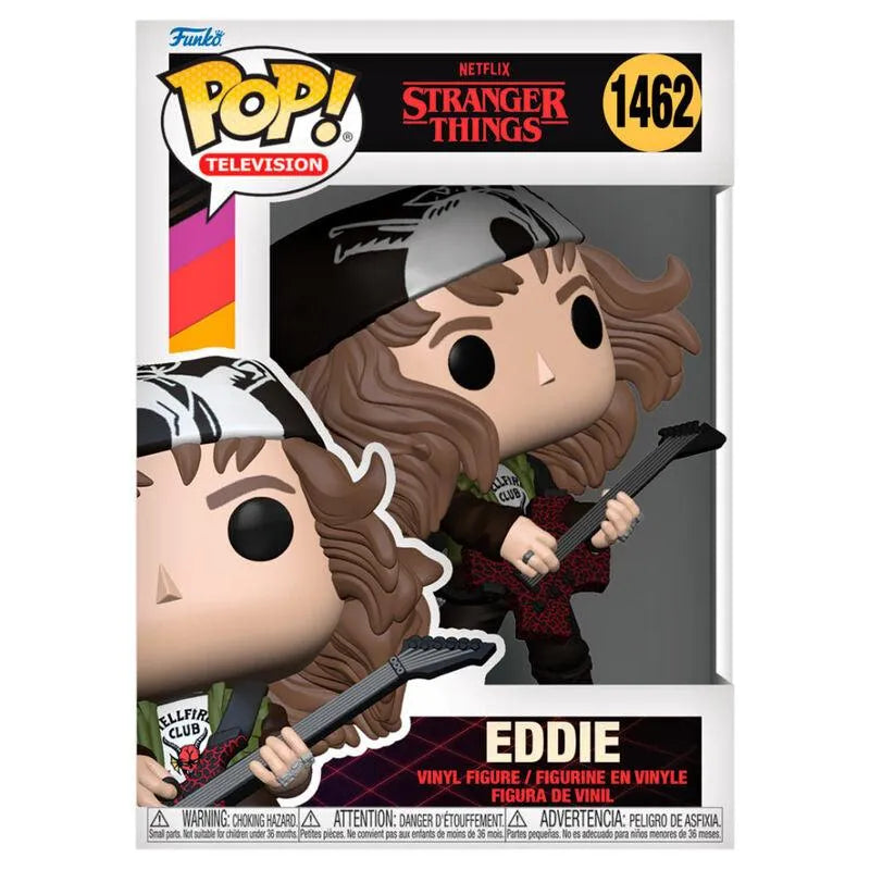 Funko Pop! Television: Stranger Things 4 - Eddie with Guitar Figure (Hunter) #1462 - Funko - Ginga Toys