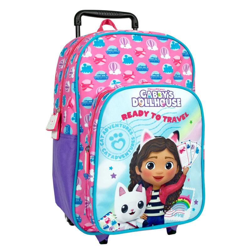 Gabby's Dollhouse Girls Pink trolley Backpack 36cm - Perletti - Ginga Toys