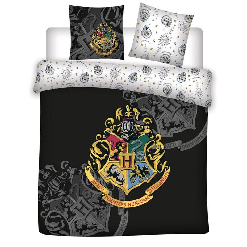 Harry Potter Hogwarts microfiber Black duvet cover bed 135cm - Warner Bros - Ginga Toys