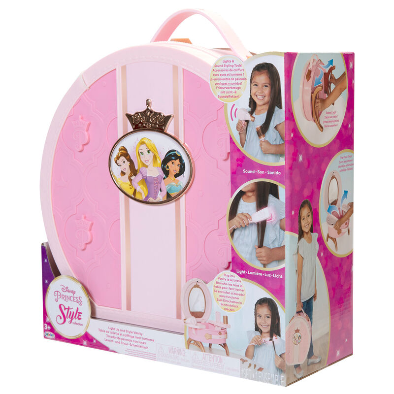 Disney Princess Style Collection Light Up & Style Vanity Travel Dresser Set - Ginga Toys