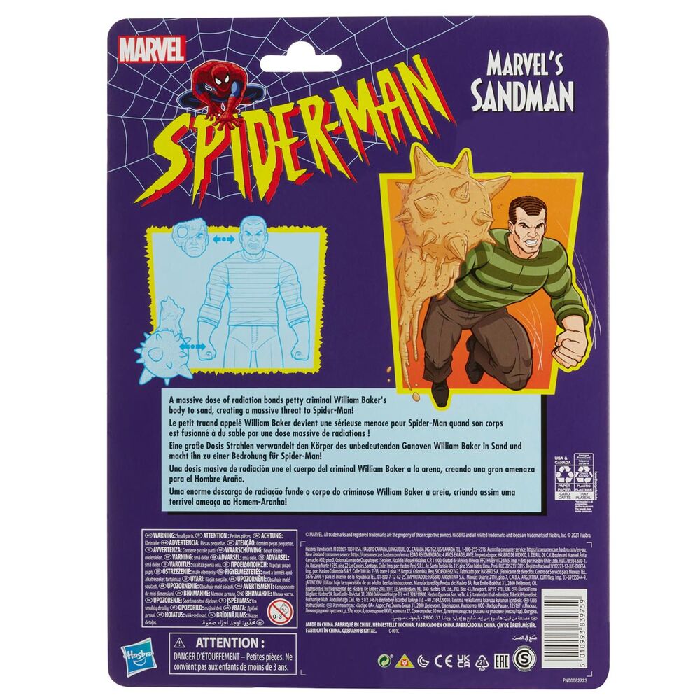 Spider-Man Marvel Legends Retro Collection Marvel's Sandman Action Figure - Ginga Toys
