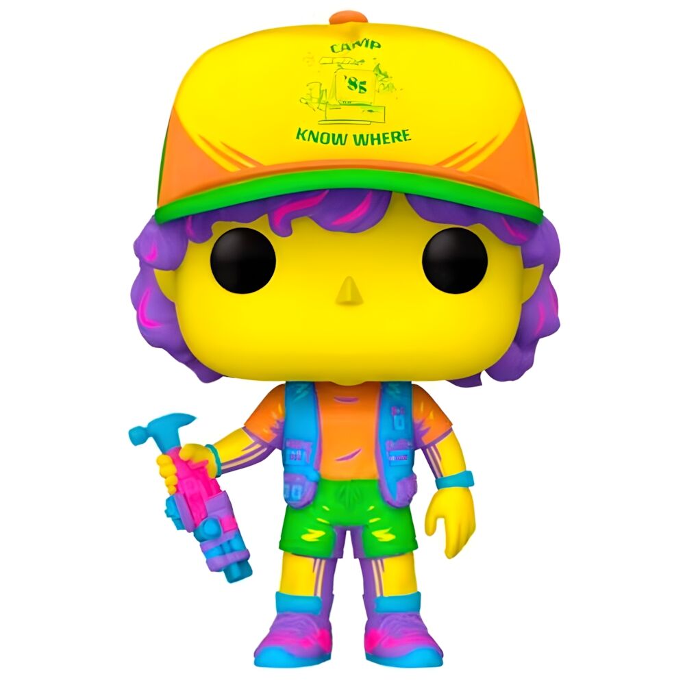 Funko Pop! TV: Stranger Things - Dustin (Blacklight) #828 Exclusive Vinyl Figure - Ginga Toys