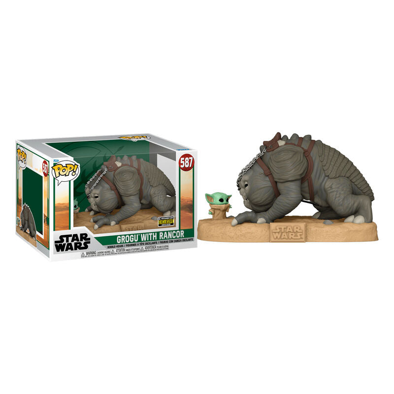 Funko Pop! Deluxe: Star Wars: The Book of Boba Fett - Grogu with Rancor Exclusive #587 - Ginga Toys