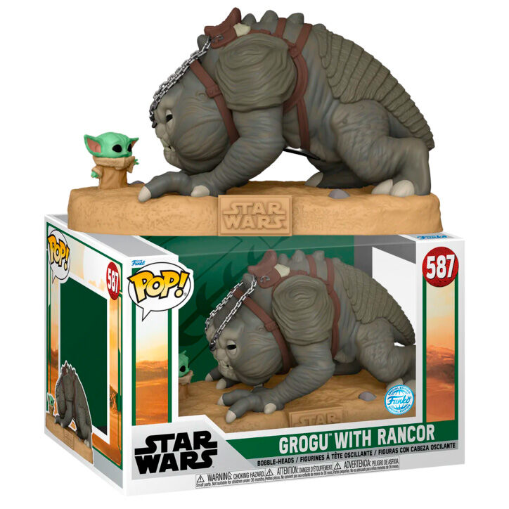 Funko Pop! Deluxe: Star Wars: The Book of Boba Fett - Grogu with Rancor Exclusive #587 - Ginga Toys
