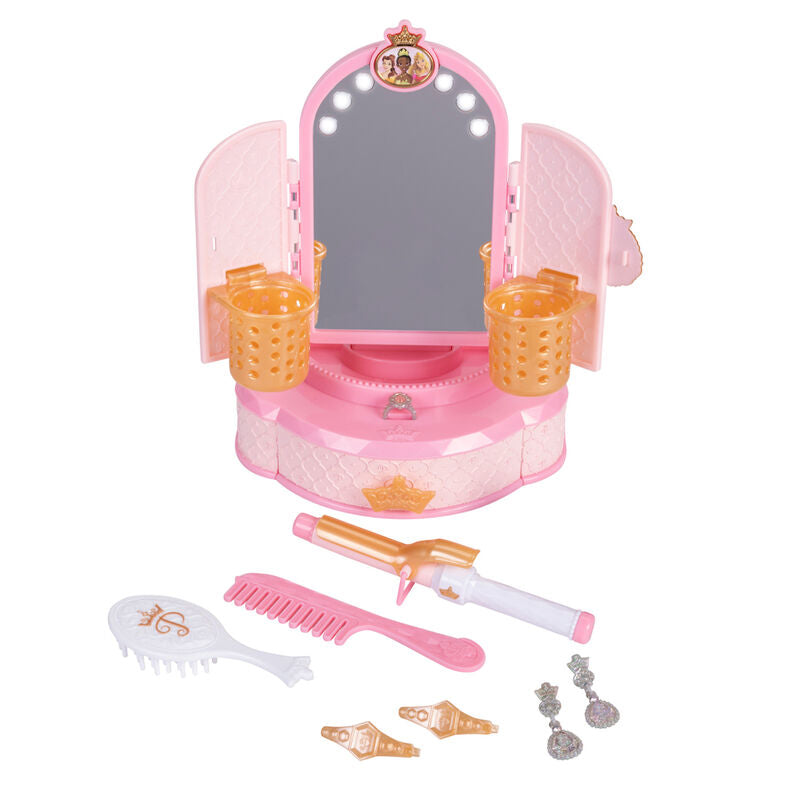 JAKKS Pacific Disney Princess Style Collection Evening Out Hair & Makeup Mirror Light-Up Vanity Playset - Ginga Toys