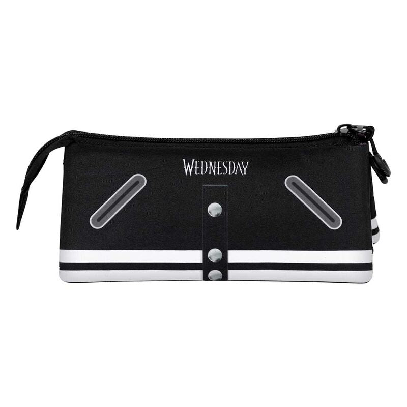 Netflix TV Wednesday Varsity-FAN Black Triple Pencil Case - Ginga Toys