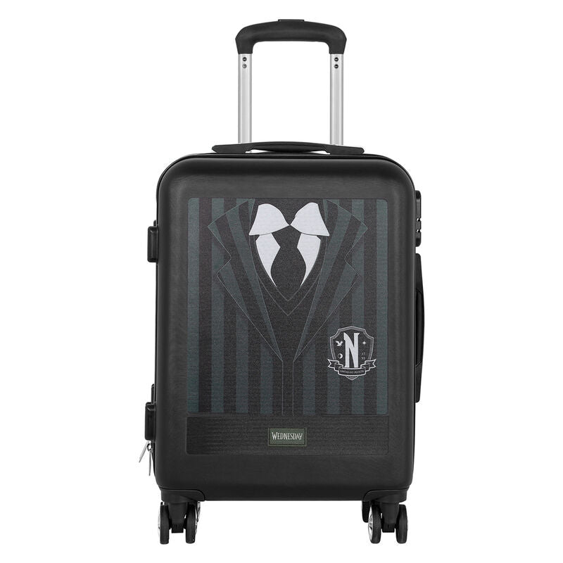 Netflix TV Wednesday Uniform Black ABS 4-Wheel Cabin Suitcase 55cm - Ginga Toys