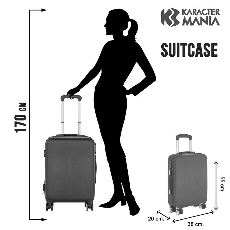 Netflix TV Wednesday Uniform Black ABS 4-Wheel Cabin Suitcase 55cm - Ginga Toys