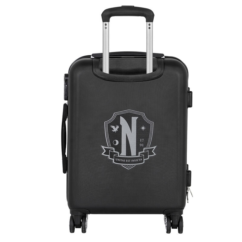 Netflix TV Wednesday Uniform Black ABS 4-Wheel Cabin Suitcase 55cm - Ginga Toys