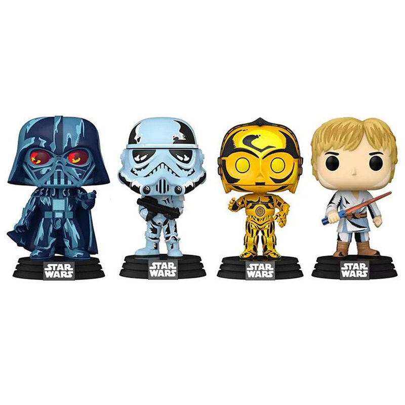 Funko Pop! Star Wars: Darth Vader / Stormtrooper / C-3PO / Luke Skywalker Exclusive Multipack - 4 Pack Vinyl Figures - Ginga Toys