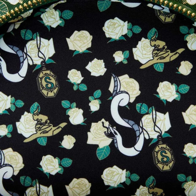 Loungefly Harry Potter Slytherin House Floral Tattoo Mini Backpack