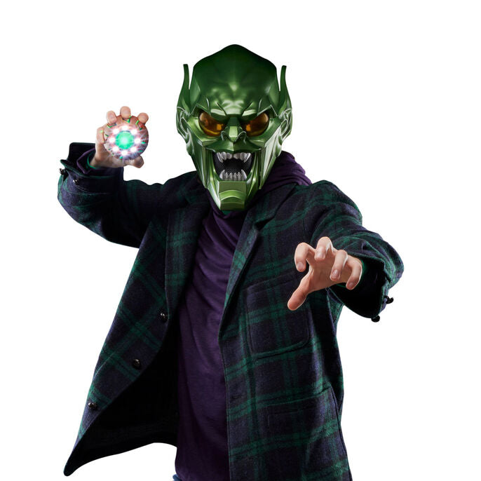 Marvel Legends Series Spider-Man: No Way Home Green Goblin Premium Roleplay Helmet - Ginga Toys