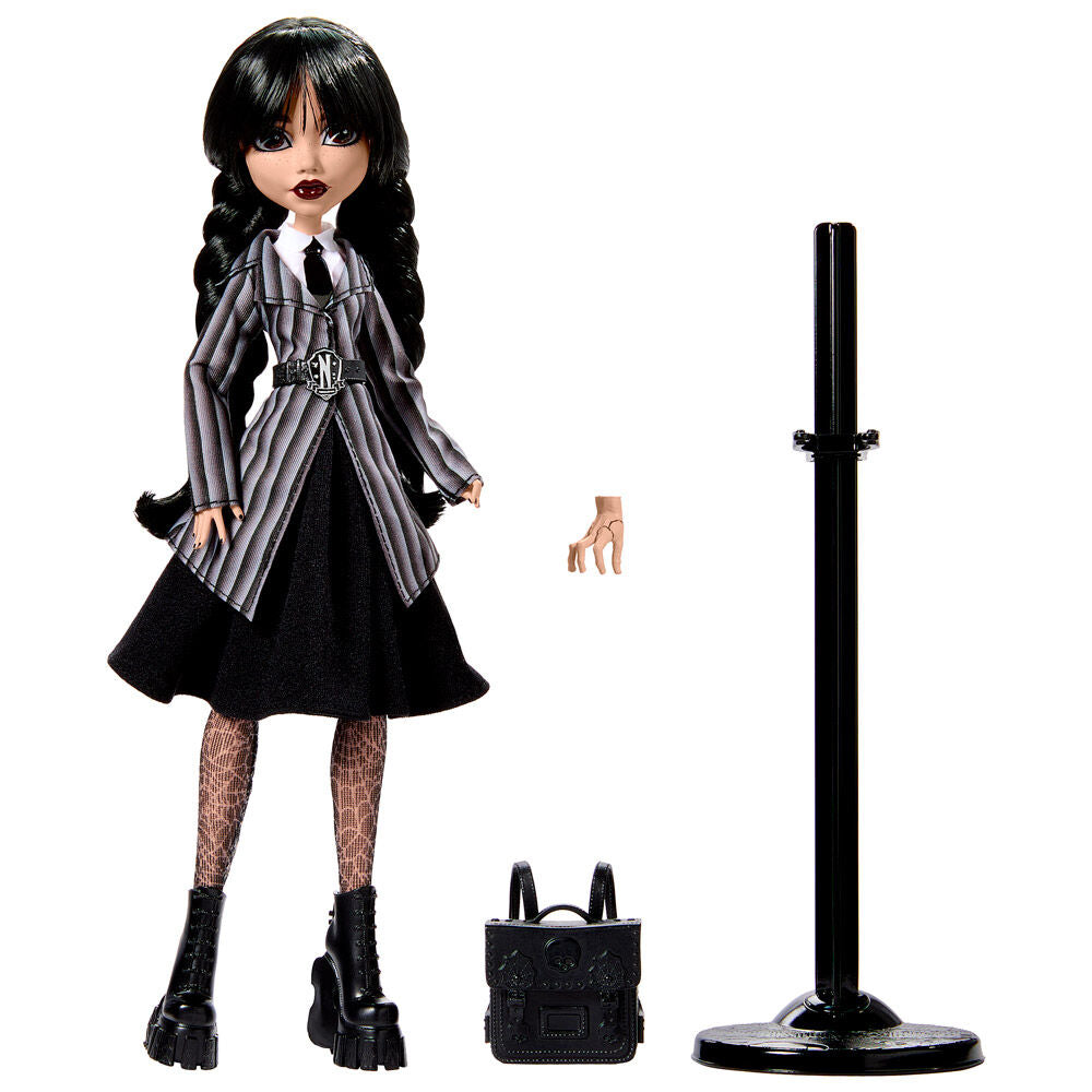 Monster High Wednesday Collectible Doll - Wednesday Addams in Nevermore Academy Uniform With Thing - Ginga Toys