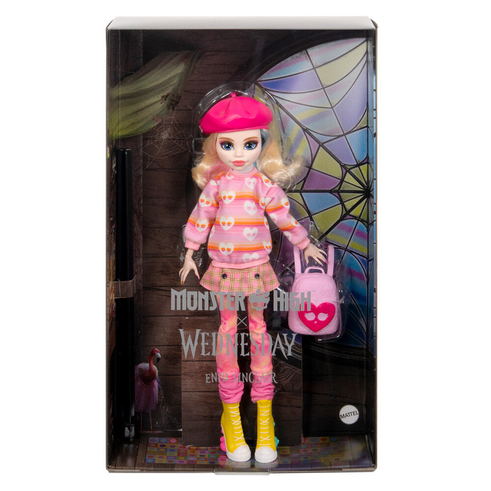 Monster High Wednesday Collectible Doll - Enid Sinclair in Pink Fashion With Accessories - Ginga Toys