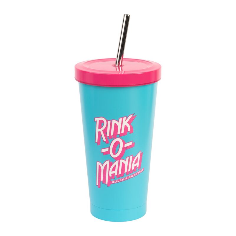 Stranger Things Rink-O-Mania Straw Tumbler 550ml Travel Mug - Ginga Toys