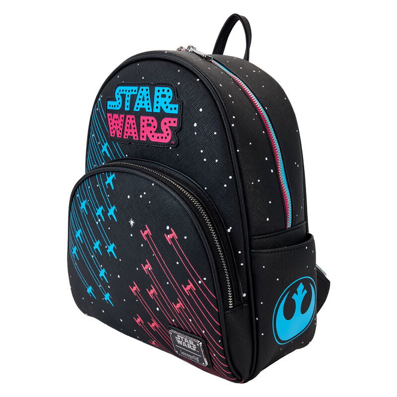 Loungefly Star Wars Rebels vs Empire Galactic Neon 1970s Light-Up Glow Mini Backpack - Ginga Toys