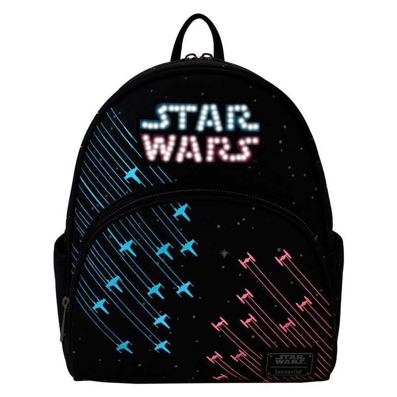 Loungefly Star Wars Rebels vs Empire Galactic Neon 1970s Light-Up Glow Mini Backpack - Ginga Toys