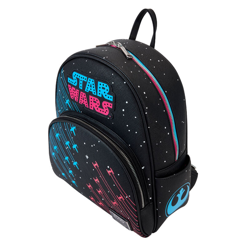 Loungefly Star Wars Rebels vs Empire Galactic Neon 1970s Light-Up Glow Mini Backpack - Ginga Toys
